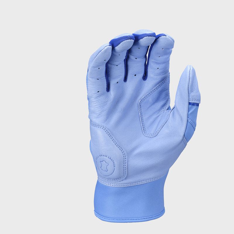 Palm of a Columbia blue Rawlings Workhorse Batting glove