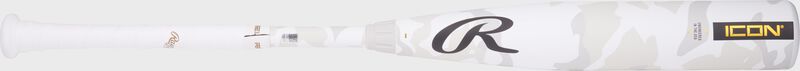 Alternate view of a white Icon -5 USSSA baseball bat