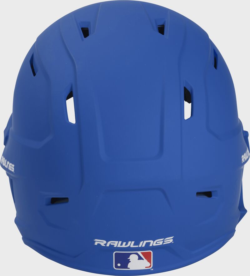 Rear view of Mach Left Handed Batting Helmet with EXT Flap | 1-Tone, Royal loading=