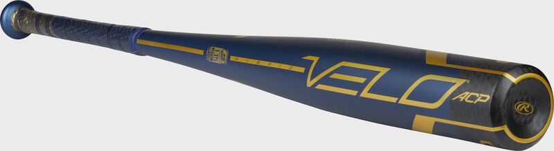 3/4 view of a Rawlings Velo ACP -8 USSSA bat - SKU: UT1V8 loading=