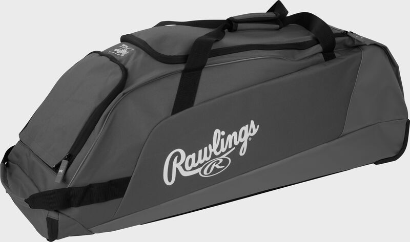 A gray Rawlings Workhorse wheeled equipment bag - SKU: WHWB23-GR