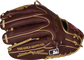 Dark sherry finger backs of a HOH R2G Wing Tip glove with the MLB logo on the pinkie - SKU: PROR205W-30SHG image number null
