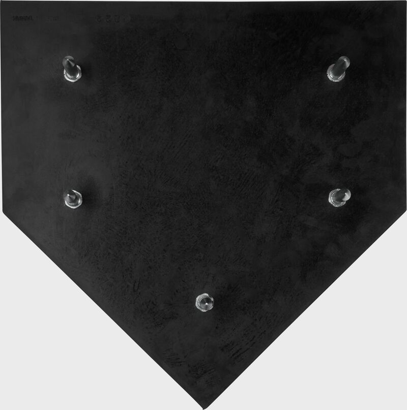 Bottom of a Rawlings spiked home plate with 5 holes to put the spikes in - SKU: 12805000
