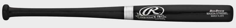 MBATSO mini black/silver Rawlings custom wood bat