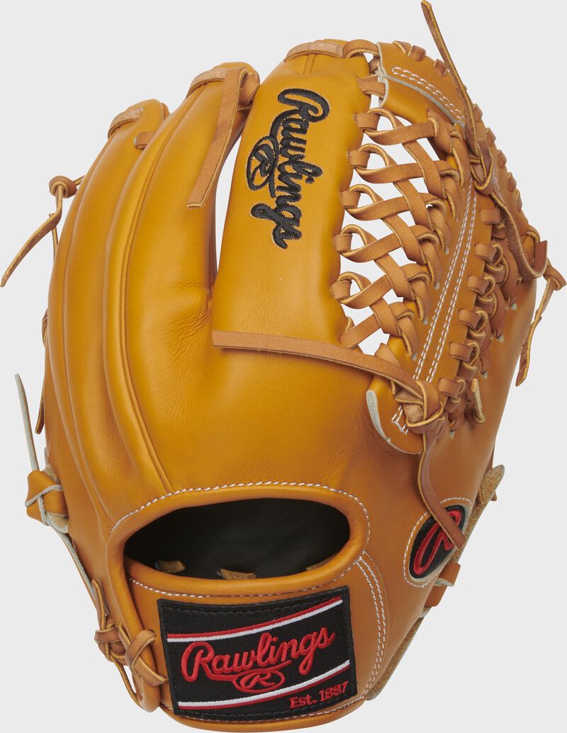 Shell back view of tan 2021 Heart of the Hide R2G 11.75-inch infield/pitcher's glove