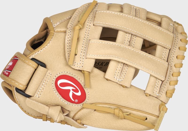 Thumb of a camel Sure Catch 10.5-Inch Kris Bryant signature youth glove with a camel H-web - SKU: SC105KB