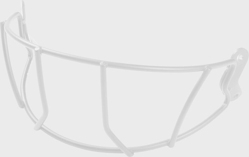 A white Mach softball wire guard facemask - SKU: MCSBWG-W