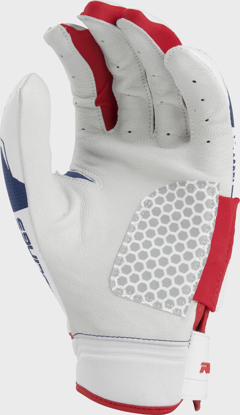 White palm of a USA women's workhorse pro batting glove - SKU: FP2PBG-USA