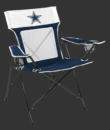 Front of Rawlings Navy and White NFL Dallas Cowboys Game Changer Chair With Team Logo SKU #00651065111