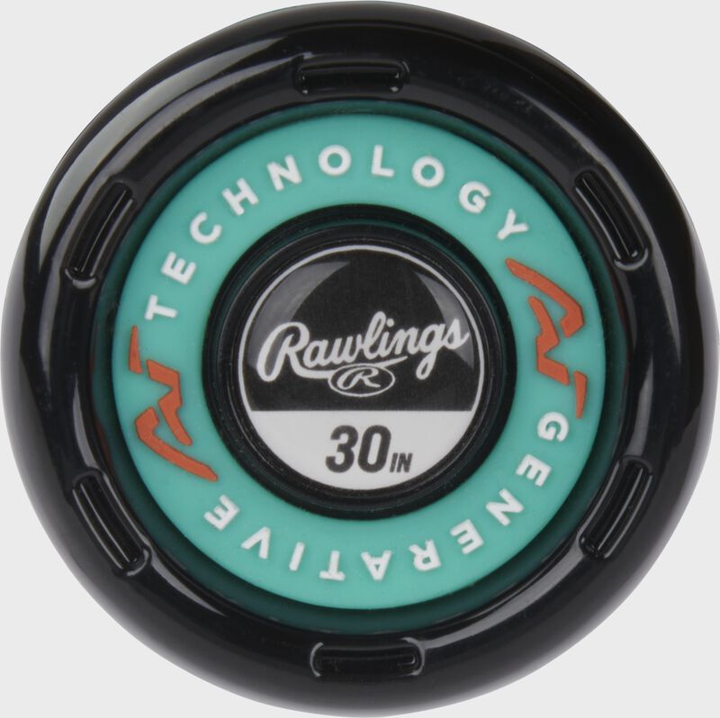 Knob of a Rawlings Mach AI USSSA baseball bat - SKU: RUT4MC