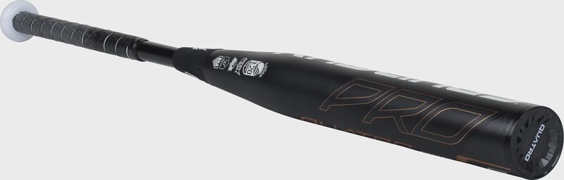 FPQP9 Rawlings -9 fastpitch softball bat with a black barrel and rose gold accents