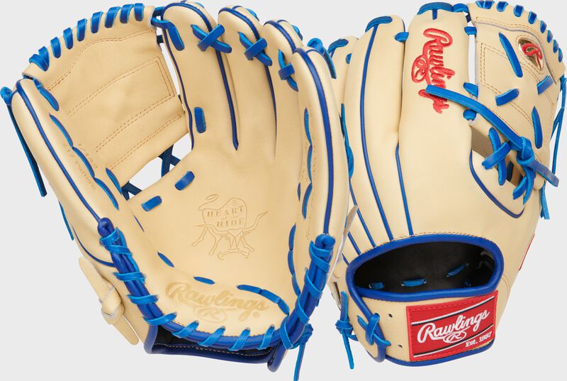 2 views showing the palm and back of a camel Jeremy Peña Gameday 57 Heart of the Hide glove - SKU: RSGPRO2174-8JP