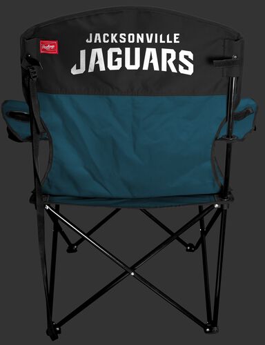 Back of Rawlings Teal and Black NFL Jacksonville Jaguars Lineman Chair With Team Name SKU #31021091111