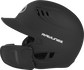 Left-side view of Black R16 Reverse Matte Batting Helmet | Junior & Senior - SKU: R6R07 image number null