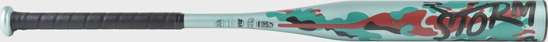 A green 2022 Storm fastpitch softball bat - SKU: FP2S13