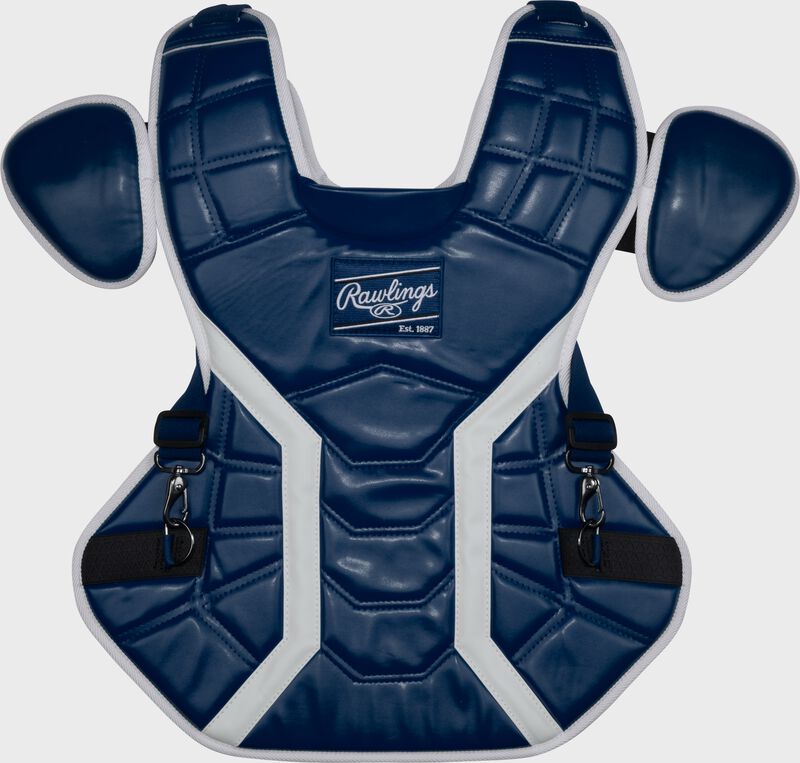 A navy Mach Pro Series chest protector loading=