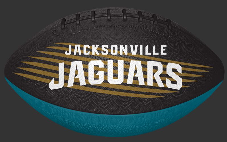 Black and Teal NFL Jacksonville Jaguars Downfield Youth Football With Team Name SKU #07731091121