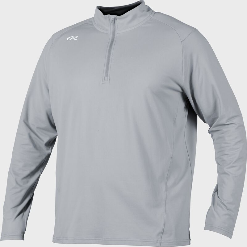 A blue gray Rawlings lightweight quarter-zip pullover