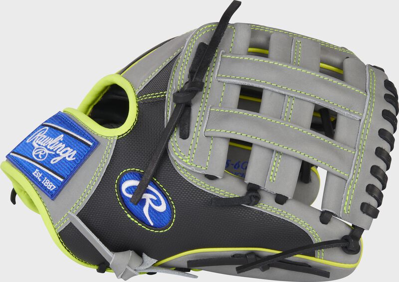 Thumb of a black/gray Heart of the Hide 11.75" infield glove with a gray H-web - SKU: PRO205-6GRSS
