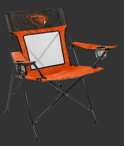 Front of Rawlings Orange and Brown NCAA Oregon State Beavers Game Changer Chair With Team Logo SKU #00643048111