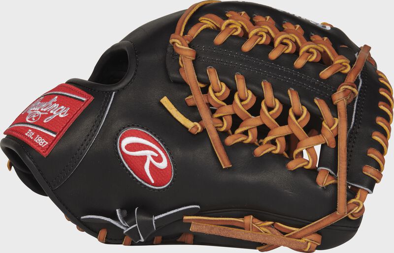 PRO204-4JBT Heart of the Hide 11.5-inch infield/pitcher's glove with a black thumb and a black Modified Trap-Eze web