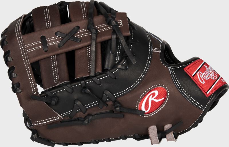 Thumb of a brown, left hand throw Heart of the Hide 13-Inch first base mitt with a single post, double bar web - SKU: PRODCT2TPRO-RH