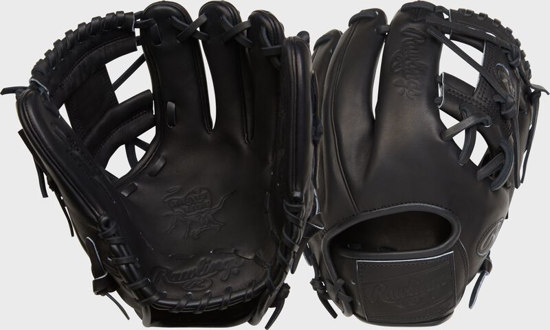 2 views showing the palm & back of a Black Heart of the Hide elements glove - SKU: PRO204-2B