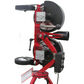 Side of Rawlings Red Spin Ball Pro 2 Wheel Combination Pitching Machine Showing Two Spin Wheels SKU #RPM22 image number null
