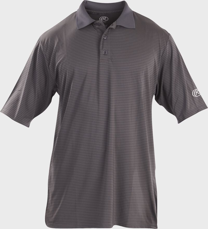Front of Rawlings Adult Gray Short Sleeve Polo Shirt - SKU #GGPOLO