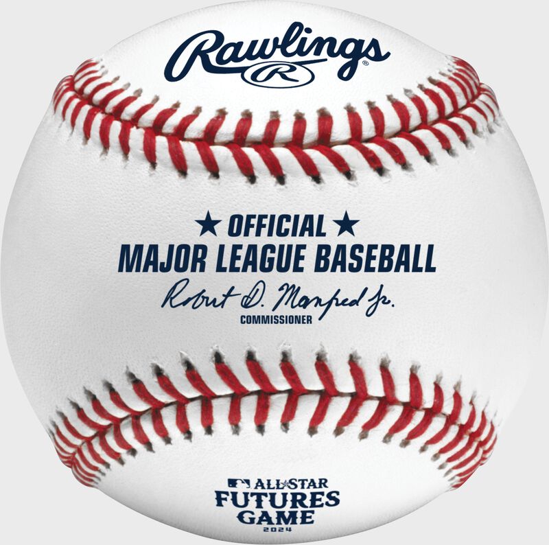 A white MLB 2024 All-Star Futures game baseball