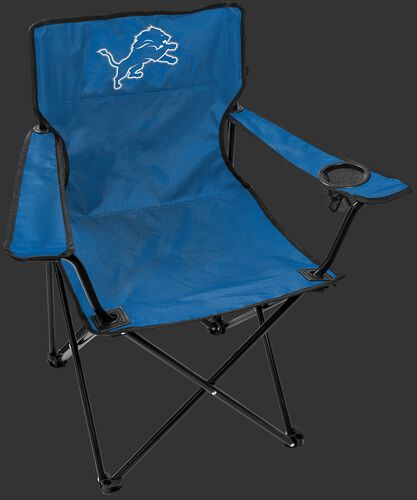 Front of Rawlings Blue NFL Detroit Lions Gameday Elite Quad Chair With Team Logo SKU #00551067111