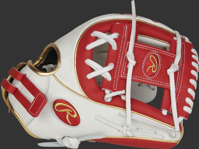 Thumb of a white RLA715SB-2S Liberty Advanced Color Series 11.75-inch infield glove with a scarlet I-web