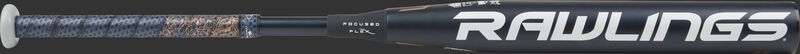 FPZP11 Quatro Pro fastpitch bat with a black barrel and white Rawlings logo