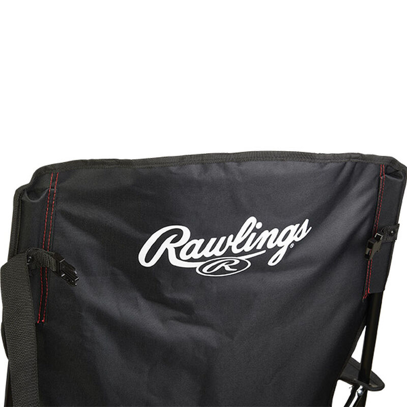 Back of Rawlings Black High Back Chair With Rawlings Name SKU #09404043511