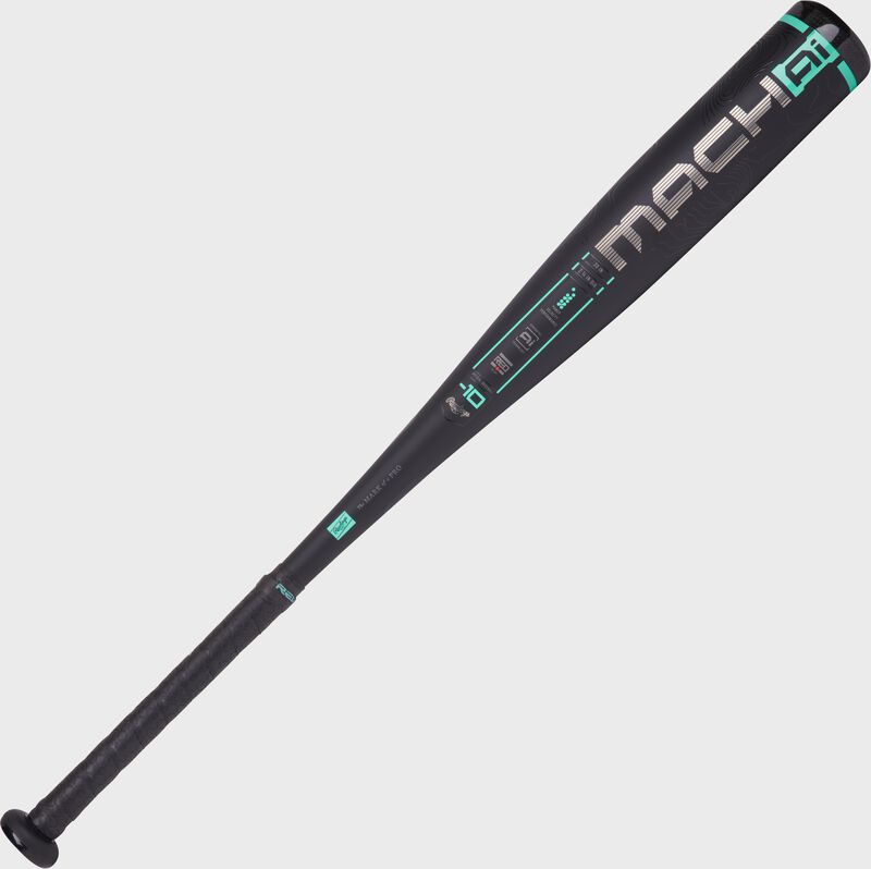 Main image of a black 2025 Rawlings Mach AI USSSA baseball bat with the Mach logo on the barrel