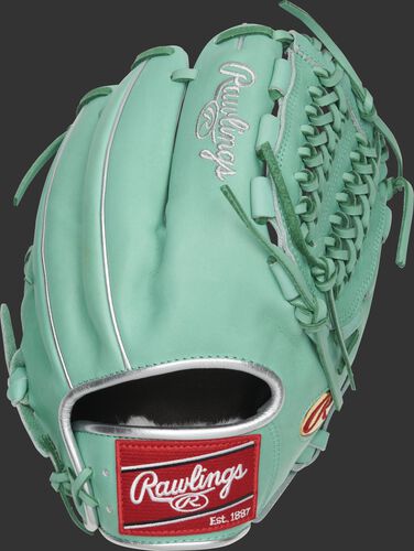 Ocean mint back of a Marcus Stroman G57 Series glove with a red Rawlings patch - SKU: PROS206-MSO