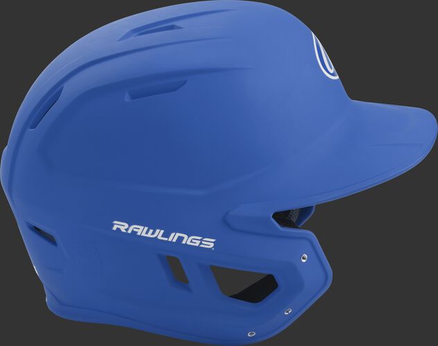 Right side of a matte royal MACH helmet
