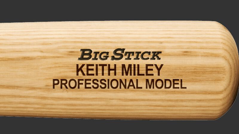 Custom text on the barrel a Rawlings wood bat