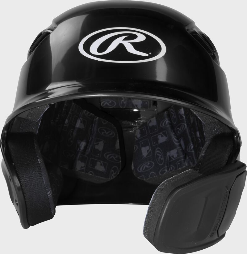 Front view of Black R16 Reverse Clear Coat Batting Helmet | Junior & Senior - SKU: RSGR6R00