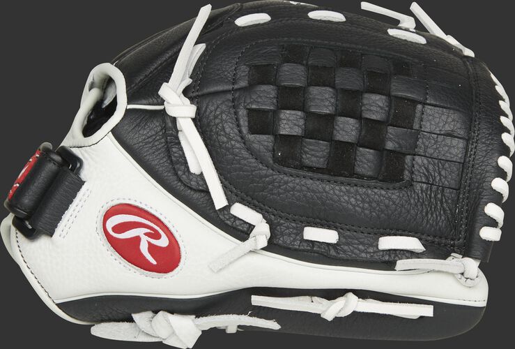 Thumb of a black/white RSO120BW Shut Out 12-inch infield/pitcher's glove with a black Basket web