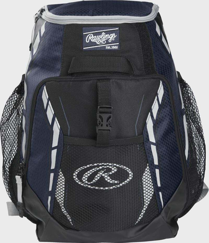 Front view of a Navy Rawlings Youth Players Team Backpack | SKU:R400-N