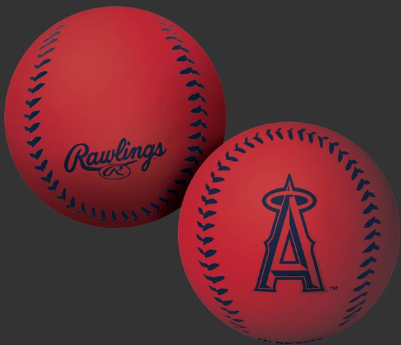 Rawlings Los Angeles Angels Big Fly Rubber Bounce Ball With Team Logo on Front In Team Colors SKU #02870001112