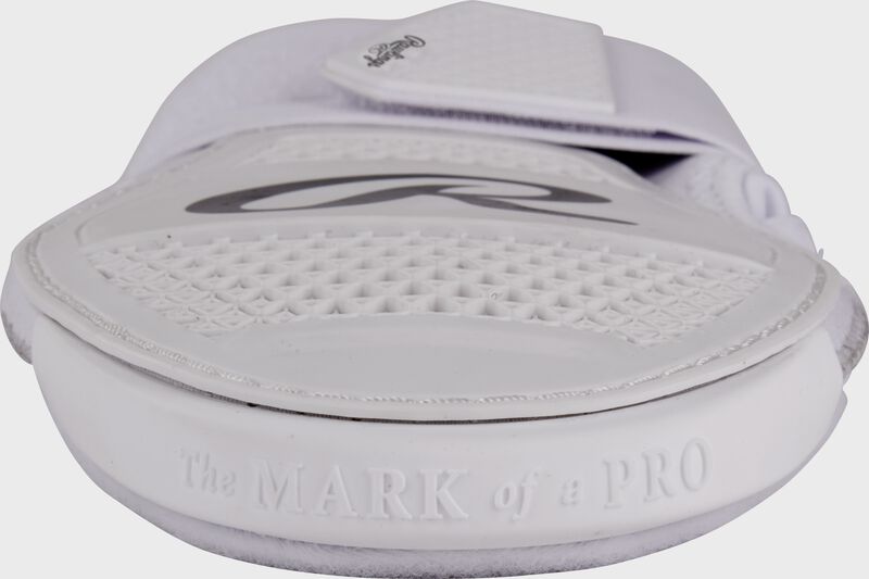 Finger view of a white Rawlings sliding mitt