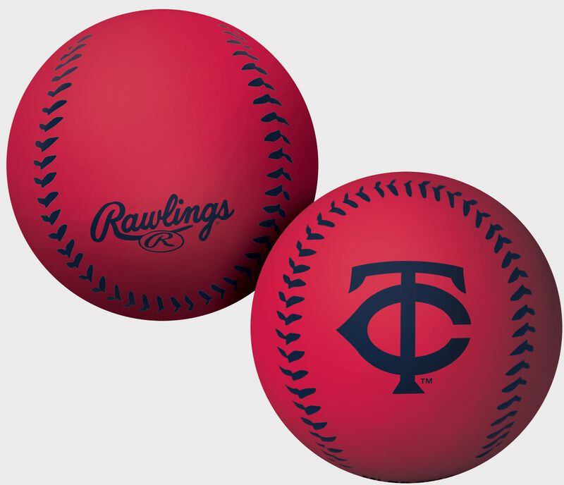 A red Minnesota Twins big fly rubber bounce ball