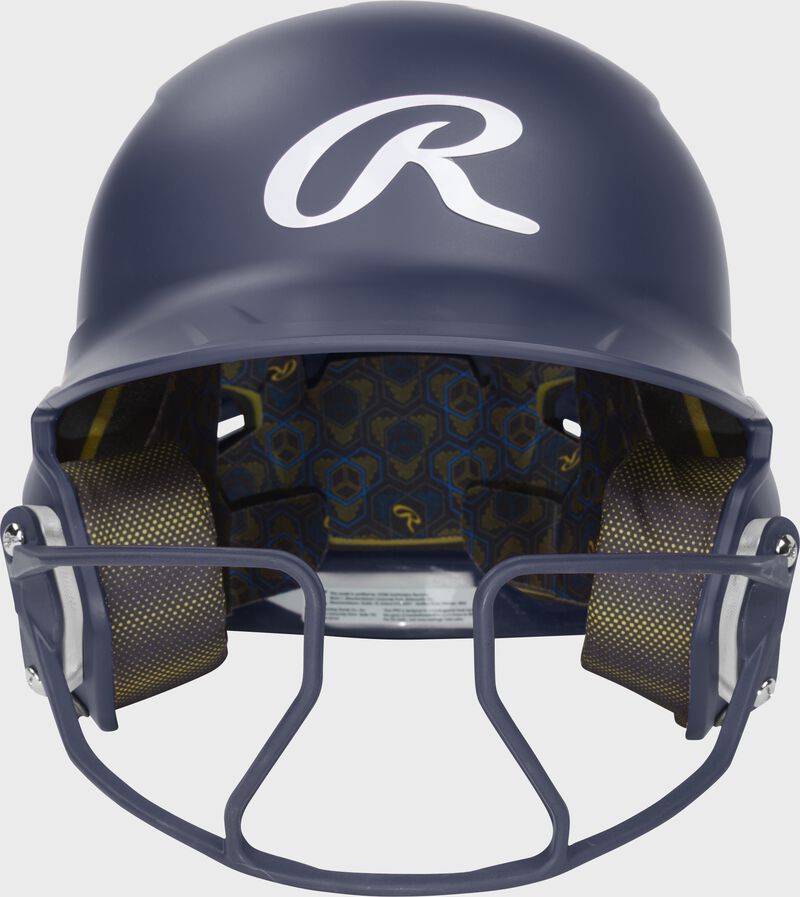 Rawlings Mach Hi-Viz Fastpitch Batting Helmet, Navy, Senior