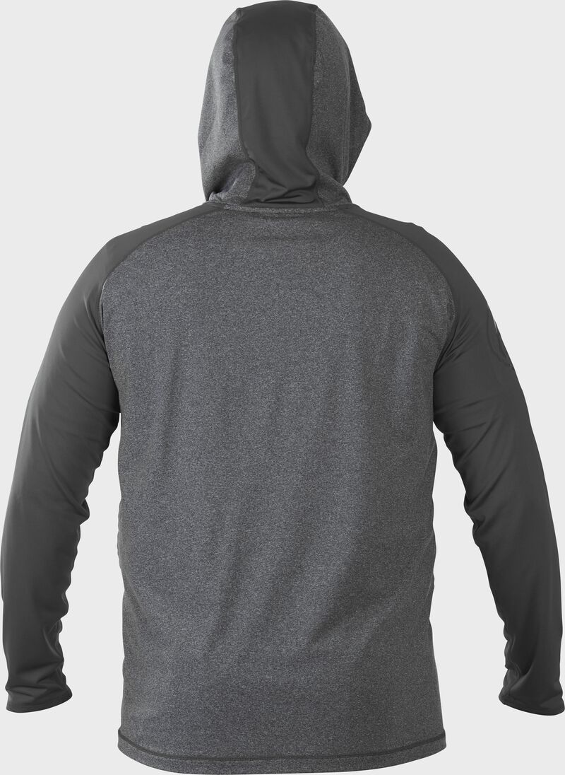 Back of Rawlings Dark Shadow Adult Hurler Lightweight Hoodie - SKU #HLWH-GR/DSW