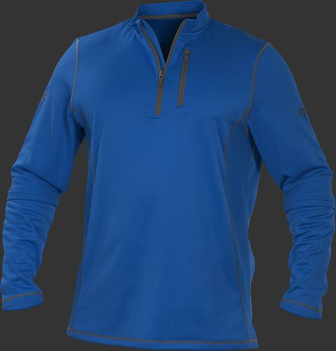 TECH2 Royal Rawlings quarter-zip fleece pullover with graphite chest pocket zipper