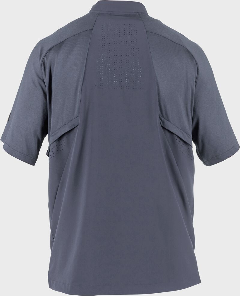 Rawlings Gold Collection Quarter-Zip Short Sleeve Jacket, Adult 3XL, Blue Gray
