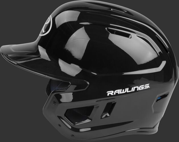 MACH Rawlings batting helmet with a one-tone matte black shell