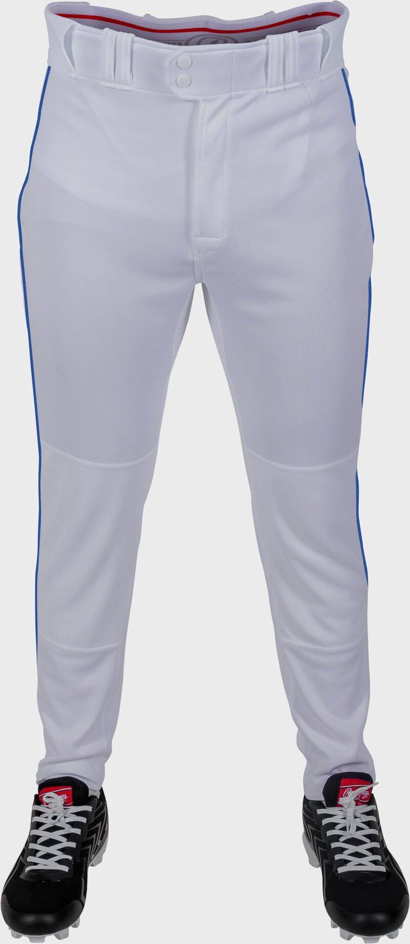 Rawlings 150 Jogger Fit Piped Baseball Pants, Youth L, White/Royal